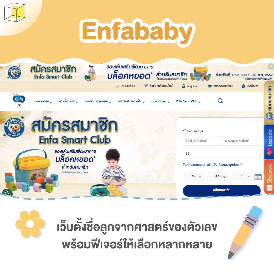 เว็บตั้งชื่อลูก Enfababy