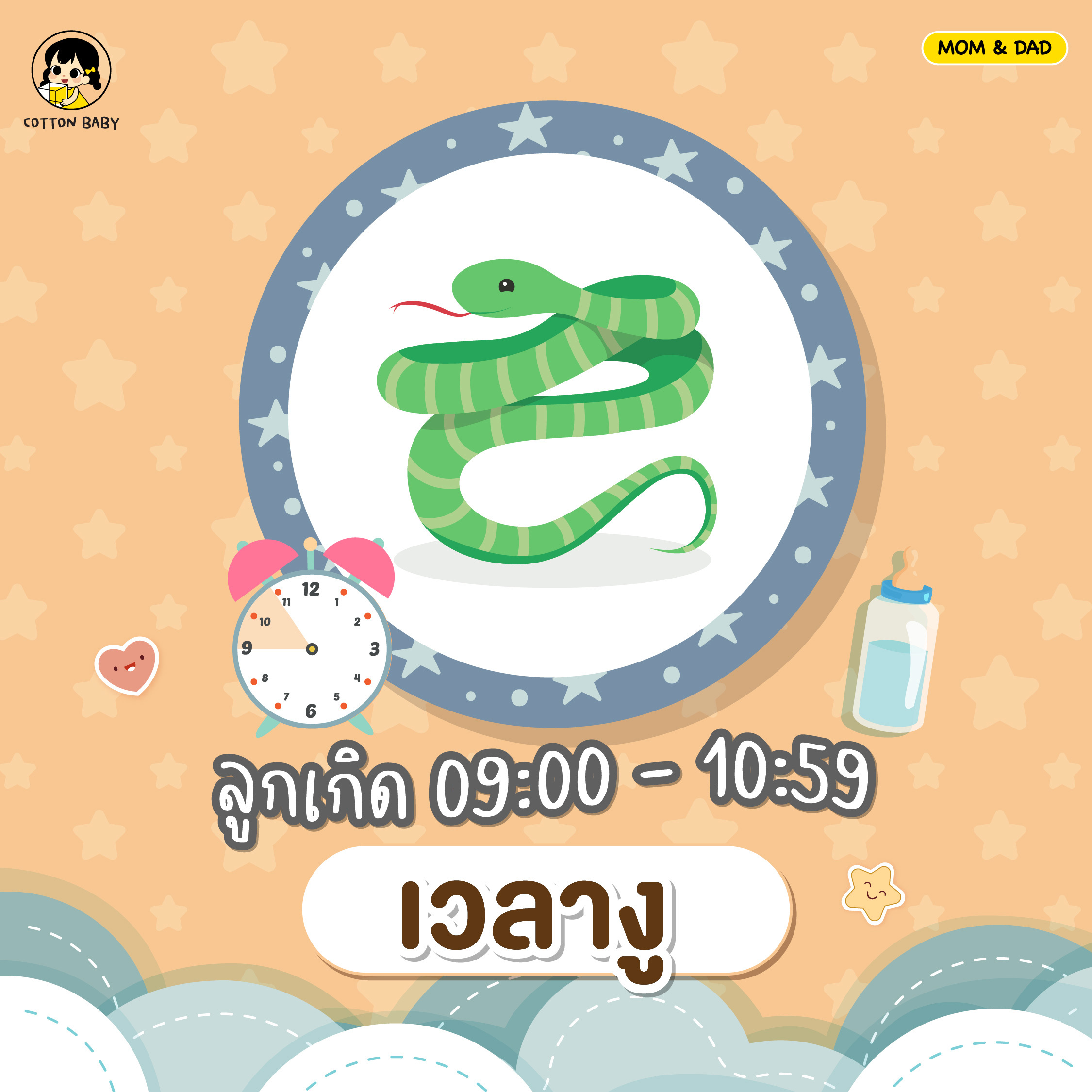 ฤกษ์คลอดตามเวลาเกิด : เวลางู